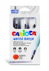 Carioca Lot de 3 brosses à eau rechargeables - Réservoir facile à remplir - Parfait pour l'école - 3 tailles différentes - Différentes couleurs