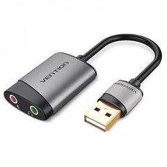 Vention USB-A Sound Card to 2xJack 3,5 Female - Color Gray