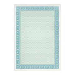 Pacote Apli de 70 Folhas de Papel Certificado - Desenho Helicoidal na Moldura - 115gr - Ideal para Certificados e Diplomas - Compatível com Impressoras Jato de Tinta e Laser - Cor Azul Turquesa