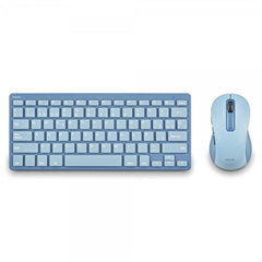 NGS Fantasy Pack Compact Silent Keyboard + Silent Mouse 1600dpi 5 Buttons - 2,4GHz, BT1 and BT2 Connection - Blue Color