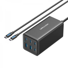 Vention Portable GaN Charger 6 Ports (200W/140W/45W/20W/18W/18W) - EU Black Cable Kit
