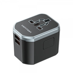 Vention Universal Travel Charger - 1xUSB-C to 2xUSB - 20W - Black