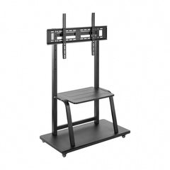 Aisens Eco Floor Stand with Wheels and DVD Tray - High Resistance Steel - Electrostatic Paint - Wheels with Brake - Maximum Vesa 800x600mm - Maximum Load 150Kg