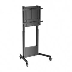 Aisens Counterweight Floor Stand with Wheel for 60â€-100†Monitor/TV - High Strength Steel - Effortless Height Adjustment - Maximum Load 90Kg - Black Color