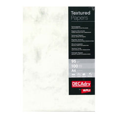 Apli Pack of 100 Sheets of Marble Texture Paper - Ideal for Special Printing - Compatible with Inkjet and Laser Printers - Grey Marble