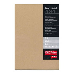 Apli Pack de 100 Feuilles de Papier Vergé Kraft - Haute Qualité - 95g - Adapté pour Imprimantes et Écriture Manuscrite - Couleur Kraft