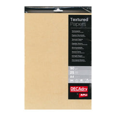 Apli Pack of 25 Havana Texture Paper Sheets - Ideal for Special Prints - Compatible with Inkjet, Laser Printers and Photocopiers - Havana Colour