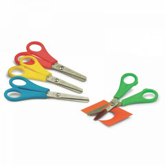 Faibo Ciseaux Scolaires 13cm - Pointe Ronde - Acier Inoxydable - Couleurs Assorties