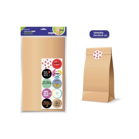 Bismark Pacote de 10 Envelopes de Papel Kraft 50grs com 10 Adesivos para Fechar - Medidas 24x42x6cm - Ideal para Presentes