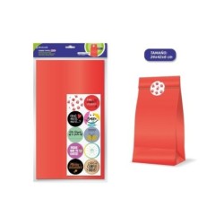 Bismark Pack of 10 Kraft Paper Envelopes 50grs with 10 Stickers for Closing - Measurements 24x42x6cm - Ideal for Gifts - Color
