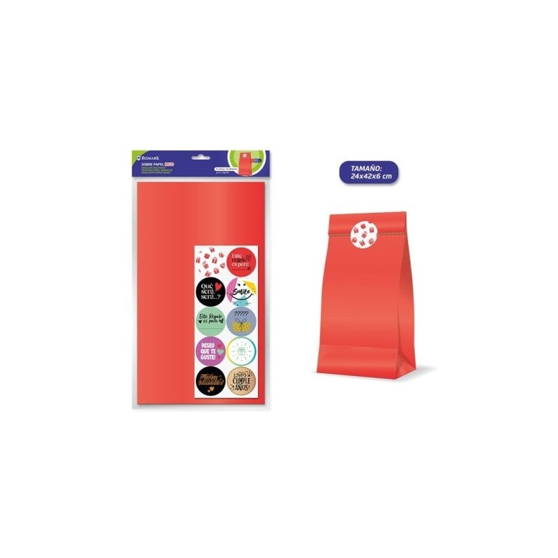 Bismark Pacote de 10 Envelopes de Papel Kraft 50grs com 10 Adesivos para Fechar - Medidas 24x42x6cm - Ideal para Presentes