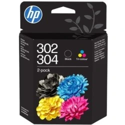 HP 302/304 Black + Colour Pack of 2 Original Ink Cartridges - B82L1AE/X4D37AE/3JB05AE