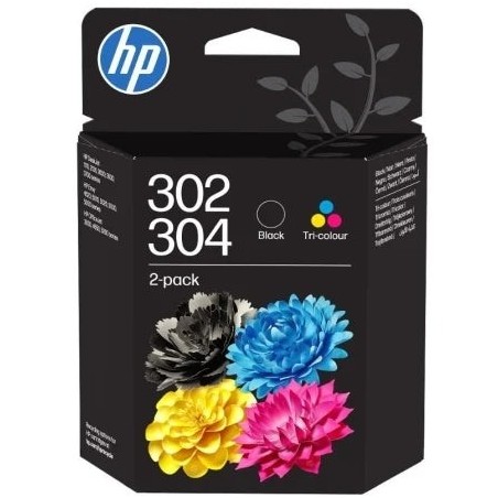HP 302/304 Preto + Cor Pack de 2 Tinteiros Originais - B82L1AE/X4D37AE/3JB05AE