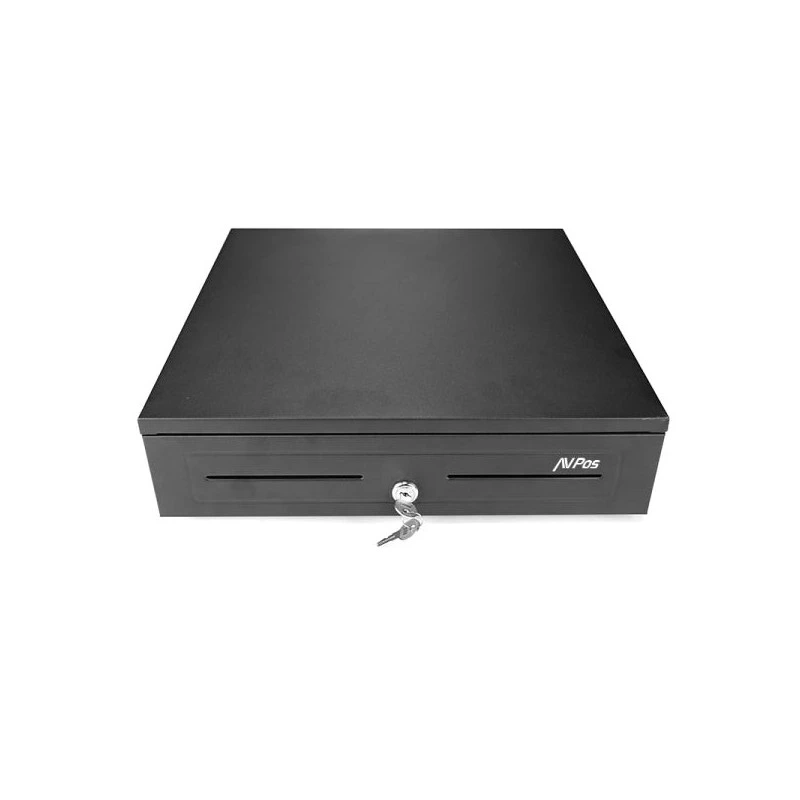 AVPos CASH-U285 Gaveta de Dinheiro Automática 41cm - 5 Posições de Nota - 8 Posições de Moeda - RJ11 - Aço de Alta Resistência