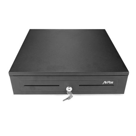 AVPos CASH-U285 Cajon Portamonedas 41cm Automatico - 5 Posiciones Billetes - 8 Posiciones Monedas - RJ11 - Acero de Alta