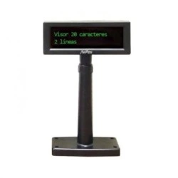 AVPos Visor VFD220 - 2 Lineas de 20 Caracteres - Color de Pantalla Verde - 267 Tipos de Caracteres Internacionales - USB