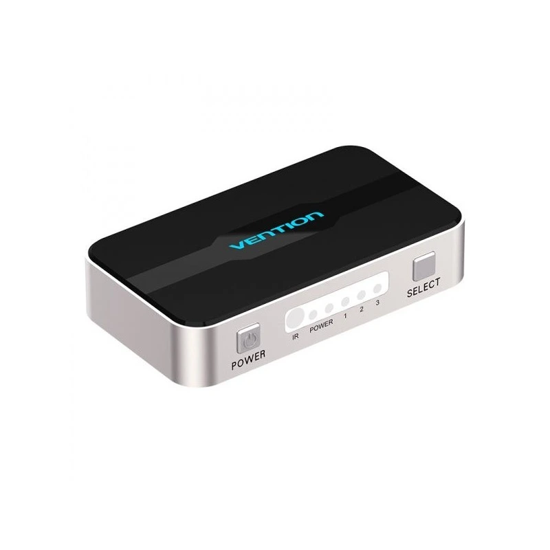 Duplicateur HDMI Vention - 1 sortie HDMI et 3 entrées HDMI - Connectez 3 appareils à un seul écran - Couleur grise