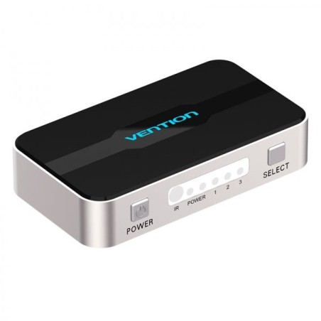 Duplicateur HDMI Vention - 1 sortie HDMI et 3 entrées HDMI - Connectez 3 appareils à un seul écran - Couleur grise