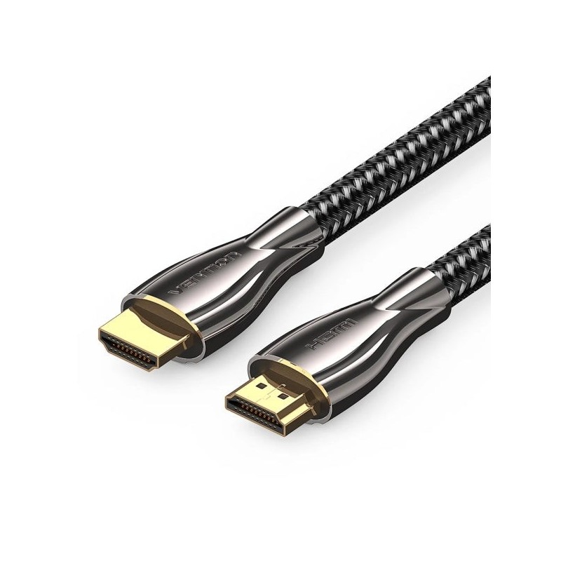 Cabo Vention HDMI 2.0 - Resolução 4K - ARC - Comprimento 2m - Conectores folheados a ouro - Algodão trançado e jaqueta de PVC