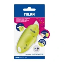 Cortador de cápsulas ácidas série Milan com lâmina de cerâmica substituível - Tamanho de bolso - Design ergonómico - Sistema de