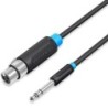 Vention Audio Cable - Length 3m - TRS 6,5mm - XLR Female - Multilayer Shielding - Color Black