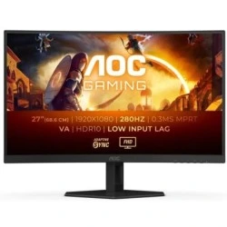 AOC G4 Monitor 27" Curvo 1500R LED Fast Va FullHD 280Hz HDR10 - Respuesta 1ms - Angulo de Vision 178° - HDMI, DisplayPort