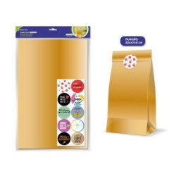 Bismark Pack of 10 Kraft Paper Envelopes 50grs with 10 Stickers for Closing - Measurements 30x47x8cm - Ideal for Gifts - Gold