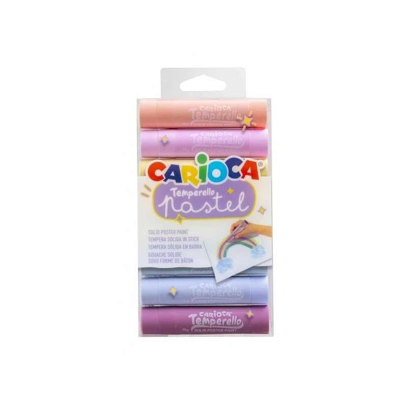 Carioca Temperello Pack of 8 Solid Temperas - Great Coverage - Easy to Mix - Solvent-Free and Washable - Quick Drying