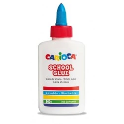 Cola Branca Carioca 500gr - Tampa com Dispensador - Indicada para Papel e Cartão - Transparente quando seca - Sem solventes