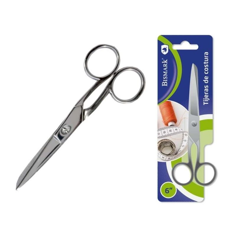 Bismark Tijera de Costura Acero Inoxidable 15.2cm - Fijacion por Tornillo - Presion Constante Entre Hojas - Presentacion en