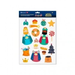 Bismark Pack de Pegatinas de Pared Navideñas - Incluyen los 3 Reyes Magos - Diseños Surtidos