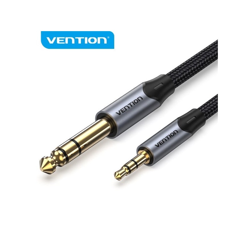 Vention Cable de Conexion Stereo - Jack 3.5mm a Jack 6.3mm - Contactos Dorados - Hilo de Cobre Estañado - Aislamiento PVC