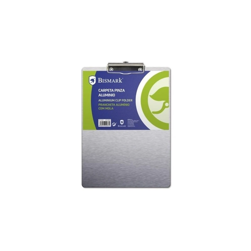 Biskmark Carpeta Sujetapapeles con Base de Aluminio y Pinza Metalica - Formato Folio