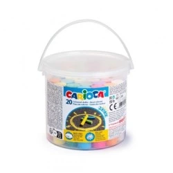 Carioca Pacote de 20 Frascos de Giz Maxi com Alça - Sem Poeira - Cores Brilhantes - Lavável - Fácil de Apagar - Várias Cores