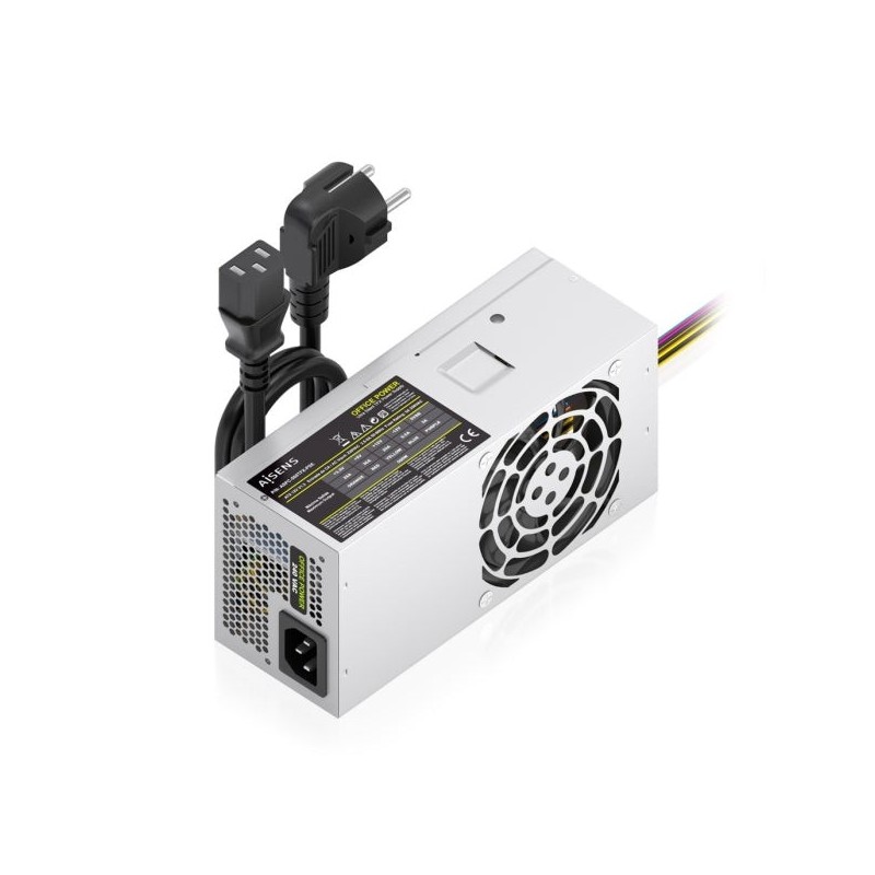 Aisens ASPC-500TFX-PSE Fuente de Alimentacion 500W TFX - Ventilador 80mm - OEM - Cable de Alimentacion Incluido - Color Plata