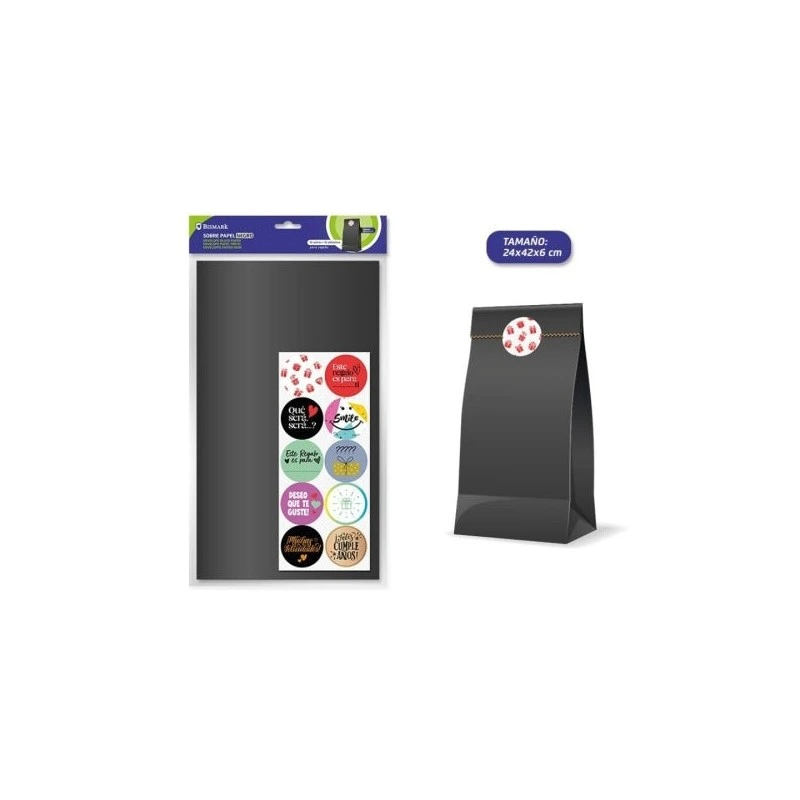Bismark Pacote de 10 Envelopes de Papel Kraft 50grs com 10 Adesivos para Fechamento - Medidas 24x42x6cm - Ideal para Presentes