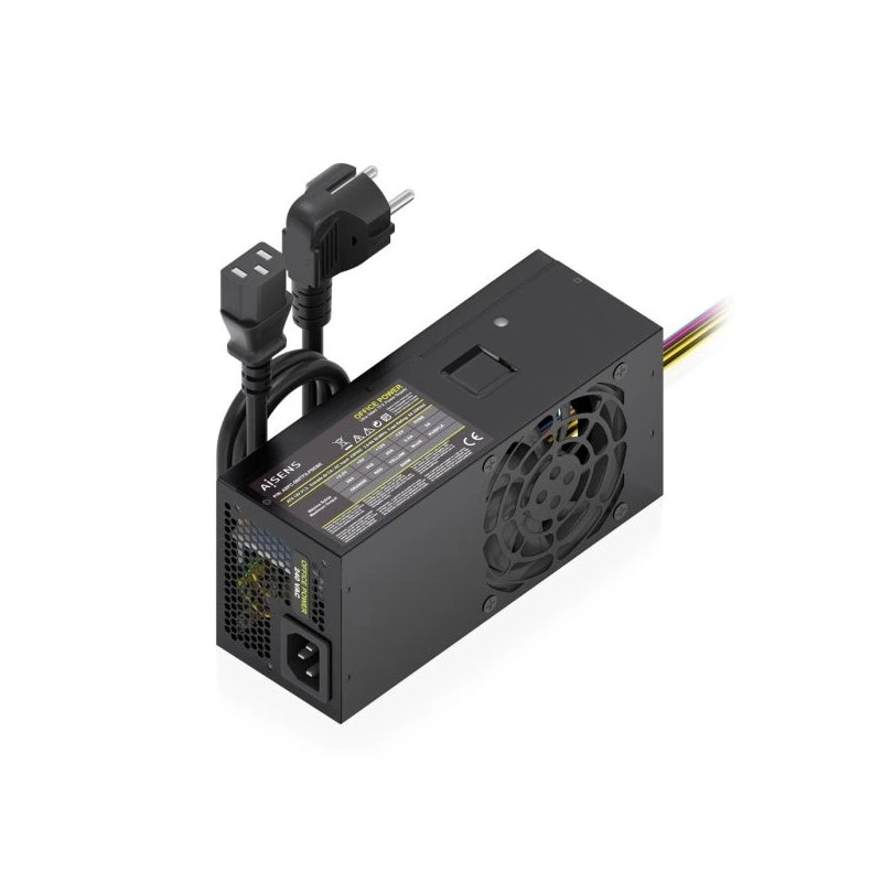 Aisens ASPC-500TFX-PSEBK Fonte de Alimentação 500W TFX - Ventoinha 80mm - OEM - Cabo de Alimentação Incluído - Cor Preta
