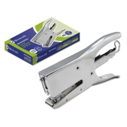 Agrafeuse pince Bismark chromée - Capacité d'agrafage 40 feuilles - Design ergonomique - Haute durabilité - Couleur argent