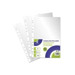 Bismark Lot de 50 couvertures multi-percées format folio 80 microns – Finition cristal – Idéal pour les dossiers à mécanisme à