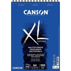 Canson Xl Mix Media Bloc de Dibujo Acuarela de 30 Hojas A4 - Grano Medio - Microperforado Espiral - 21x29.7cm - 300g - Color
