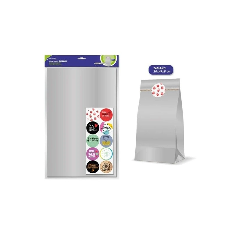 Bismark Pacote de 10 Envelopes de Papel Kraft 50grs com 10 Adesivos para Fechar - Medidas 30x47x8cm - Ideal para Presentes