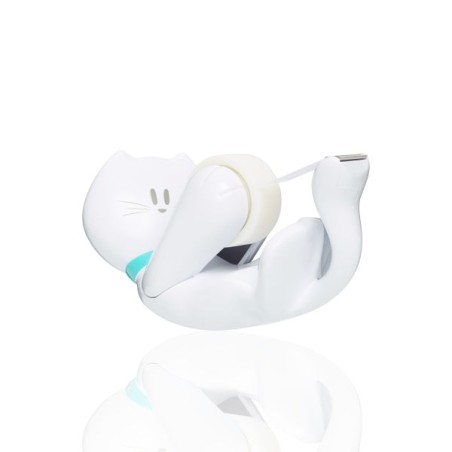 Scotch Magic Tape Dispenser - Cat Shape - Includes 1 19mm x 8.89m Roll - White