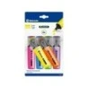 Bismark Long-Life Pack de 6 Marcadores Fluorescentes Neon - Tinta de Secado Rapido - Punta Biselada - Ideal para Subrayar y