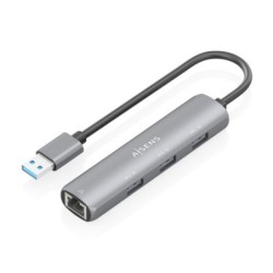 Aisens ASUC-4P034-GR - Adaptateur USB 3.0 Ethernet, hub