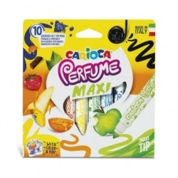 Carioca Perfume Maxi Pack de 10 Rotuladores - Tinta Perfumada - Lavable - Libre de Sustancias Alergenicas - Aromas Naturales