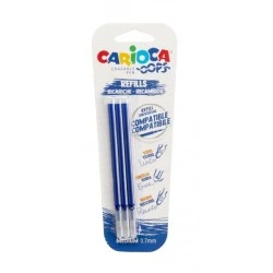 Carioca Oops Pack de 3 Recargas para Esferográfica Apagável - Tinta Termossensível - Ponta de 0.7mm - Cor Azul