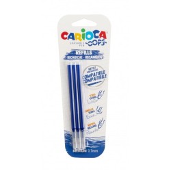 Carioca Oops Pack of 3 Refills for Erasable Pen - Thermosensitive Ink - 0.7mm Tip - Blue