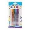 Carioca Glitter Gel Pack of 6 Pens - Ø1mm Tip - Glitter Gel Ink - for Dark Surfaces - Bright and Colourful Writing - Assorted