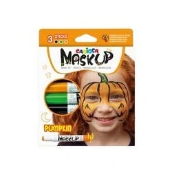Carioca Mask Up Pumpkin Pack of 3 Skin Colors - Bright Colors - Washable - Water Based - Includes Two Step-by-Step Tutorials