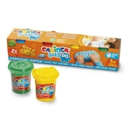 Carioca Baby Do Pack de 4 Flacons de Pâte à Modeler 150 ml - Super Légère, Élastique et Malléable - Idéal pour les Premières